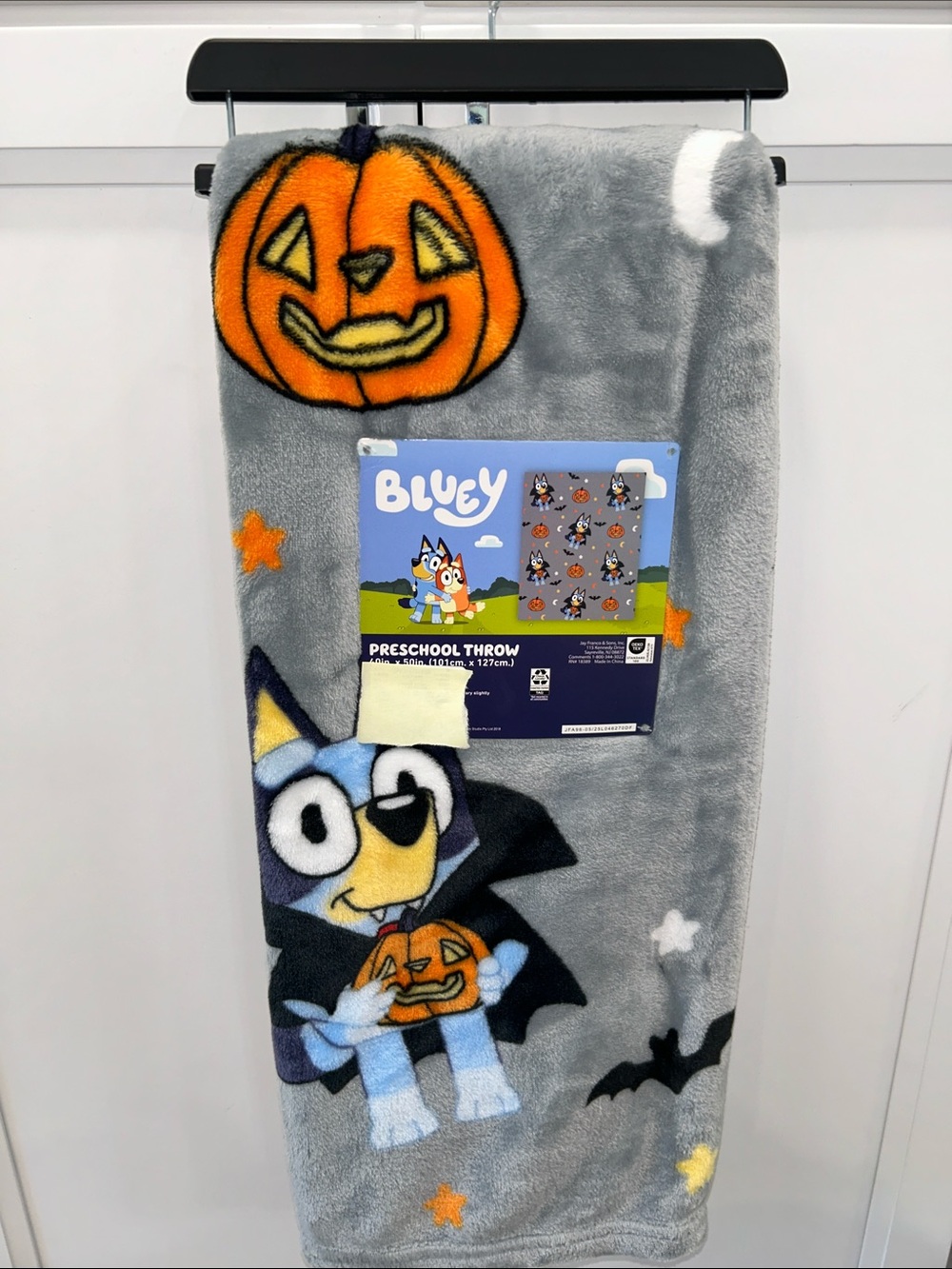 Disney Bluey Vampire Preschool Halloween Throw Blanket 40”x50”